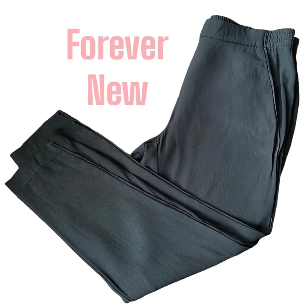 FOREVER NEW Sz10 black slacks with elastic waistband - Picture 1 of 10